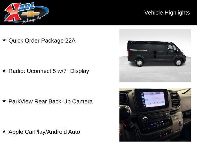 2023 RAM ProMaster Cargo Van 1500 LOW ROOF 136