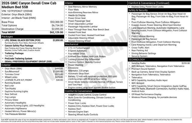 2026 GMC Canyon Denali