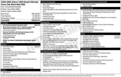 2026 GMC Sierra 1500 Denali Ultimate