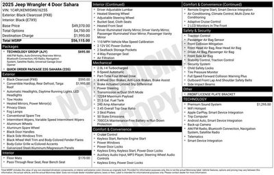 2025 Jeep Wrangler WRANGLER 4-DOOR SAHARA