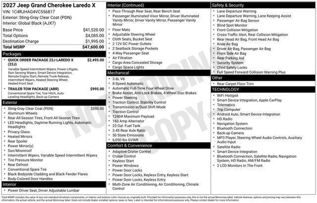 2027 Jeep Grand Cherokee GRAND CHEROKEE LAREDO X 4X4