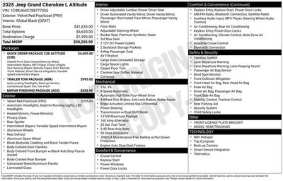 2025 Jeep Grand Cherokee GRAND CHEROKEE L ALTITUDE 4X4