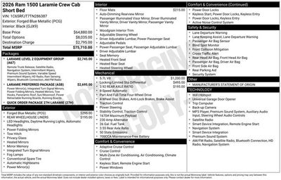 2026 RAM Ram 1500 RAM 1500 LARAMIE CREW CAB 4X4 5'7' BOX