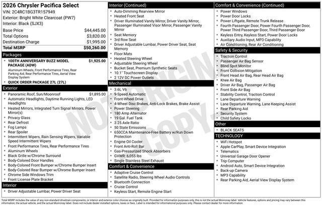 2026 Chrysler Pacifica PACIFICA SELECT