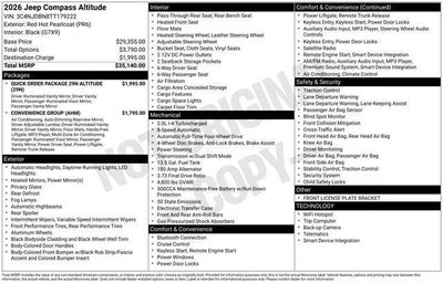 2026 Jeep Compass COMPASS LATITUDE ALTITUDE 4X4