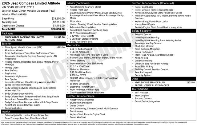 2026 Jeep Compass COMPASS LIMITED ALTITUDE 4X4