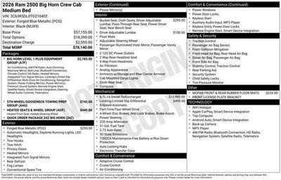 2026 RAM Ram 2500 RAM 2500 BIG HORN CREW CAB 4X4 6'4' BOX
