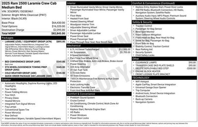 2025 RAM Ram 2500 RAM 2500 LARAMIE CREW CAB 4X4 6'4' BOX