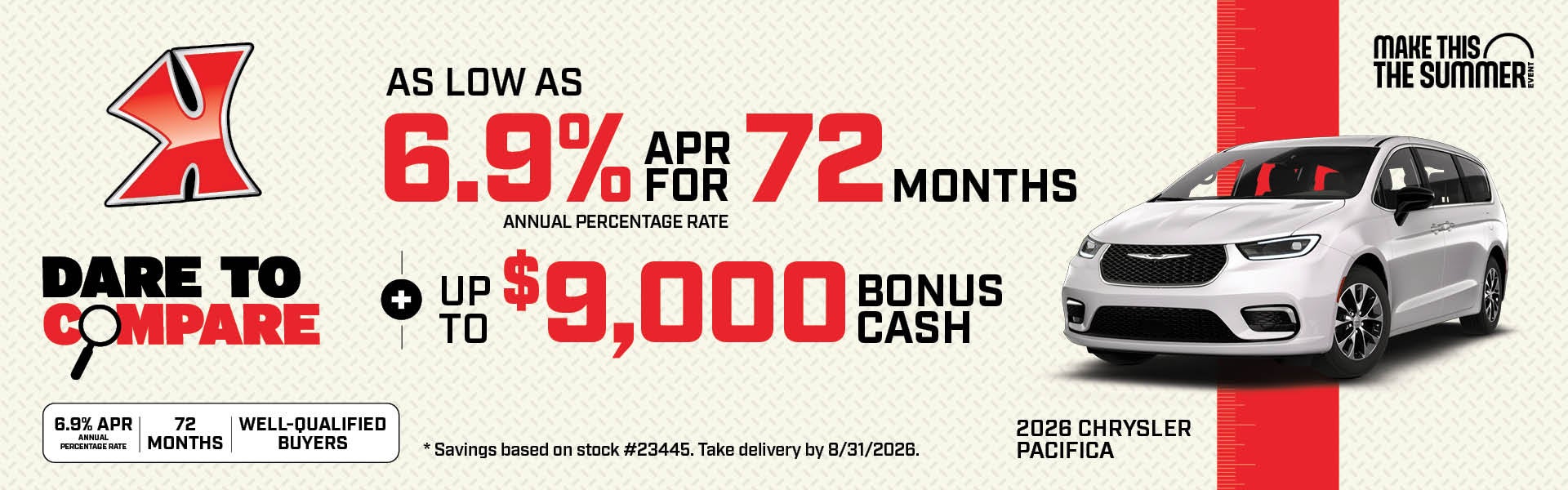 Get up to $9000 bonus cash on Pacifica at Karl Auto Group IA