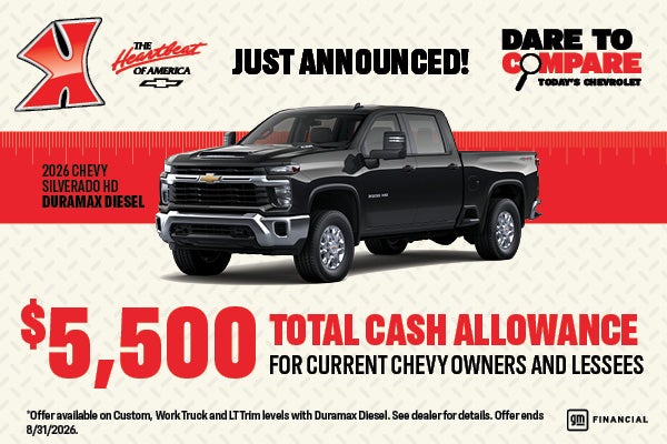 Get $5,500 total cash allowance on Silverado HD at Karl Auto Group IA