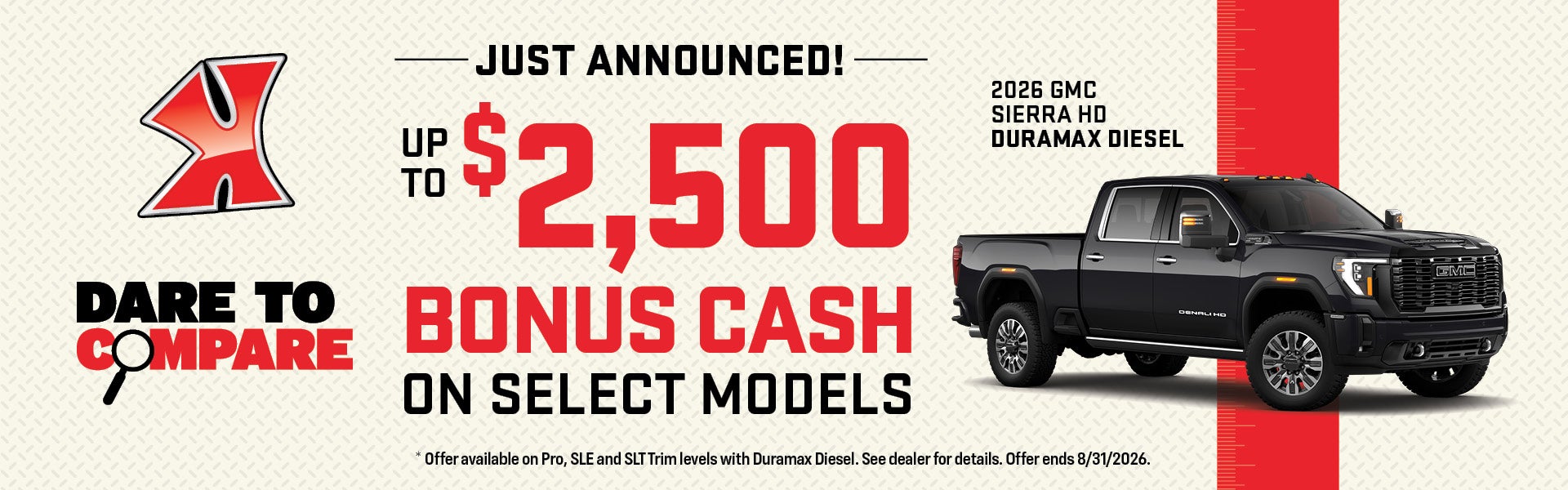 Get $2500 bonus cash on Sierra HD at Karl Auto Group IA
