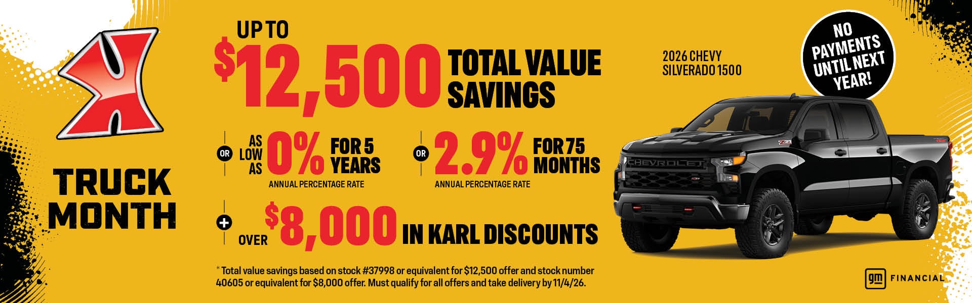 Get up to $12,500 off on Silverado 1500 at Karl Auto Group IA