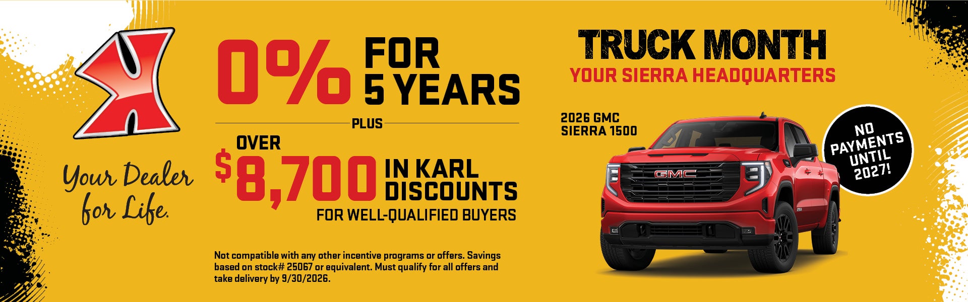 Get over $8700 in discounts on Sierra 1500 at Karl Auto Group IA